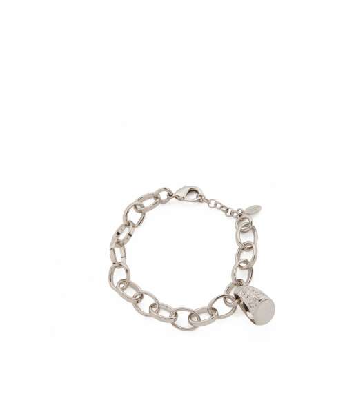 CHAIN ​​BRACELET WITH CHEVALIER RING PENDANT PALLADIUM