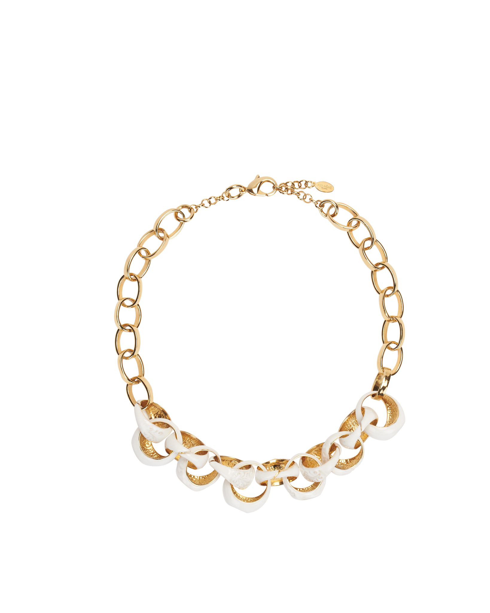 COLLANA A CATENA CHEVALIER SMALTATA BIANCA