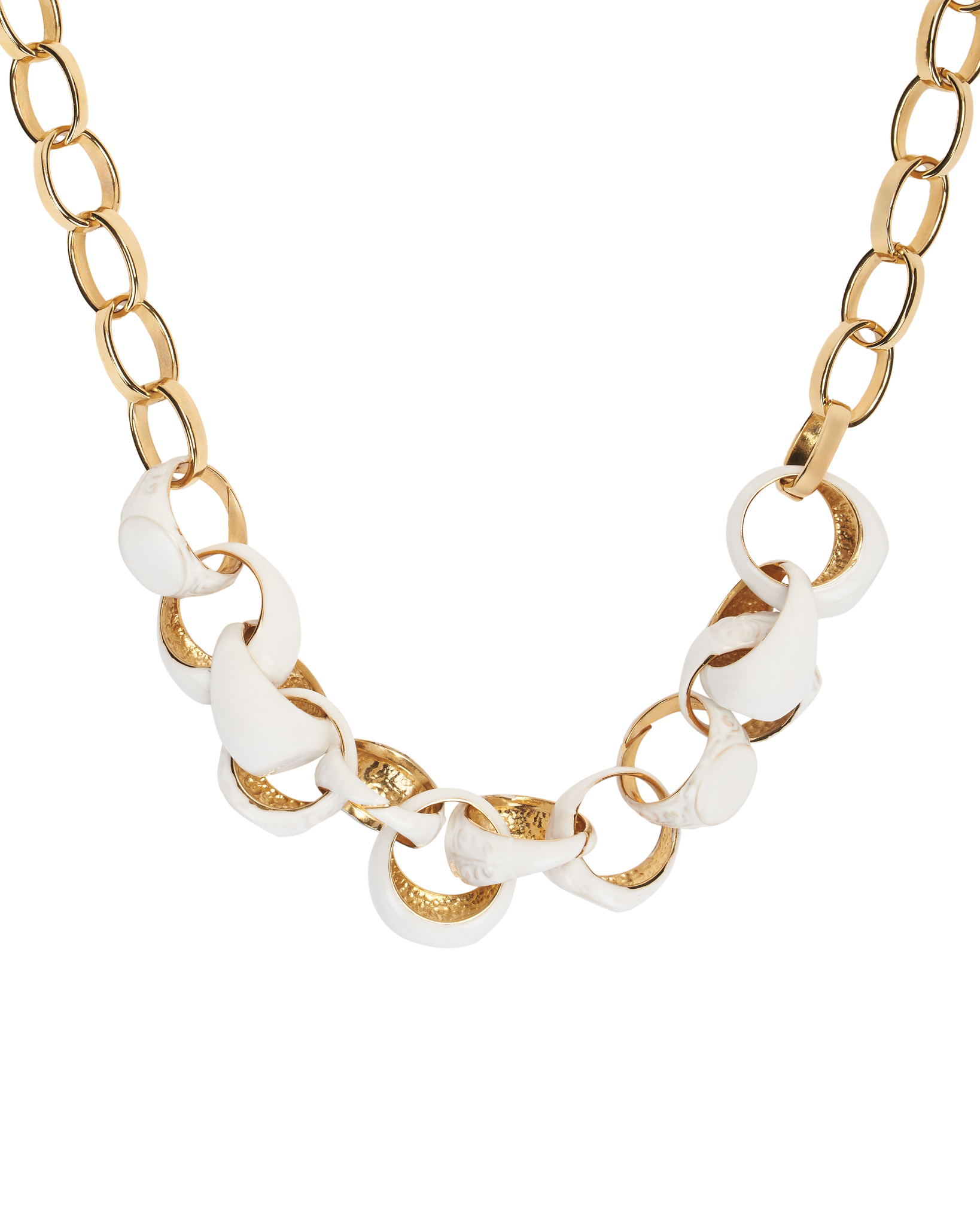 COLLANA A CATENA CHEVALIER SMALTATA BIANCA