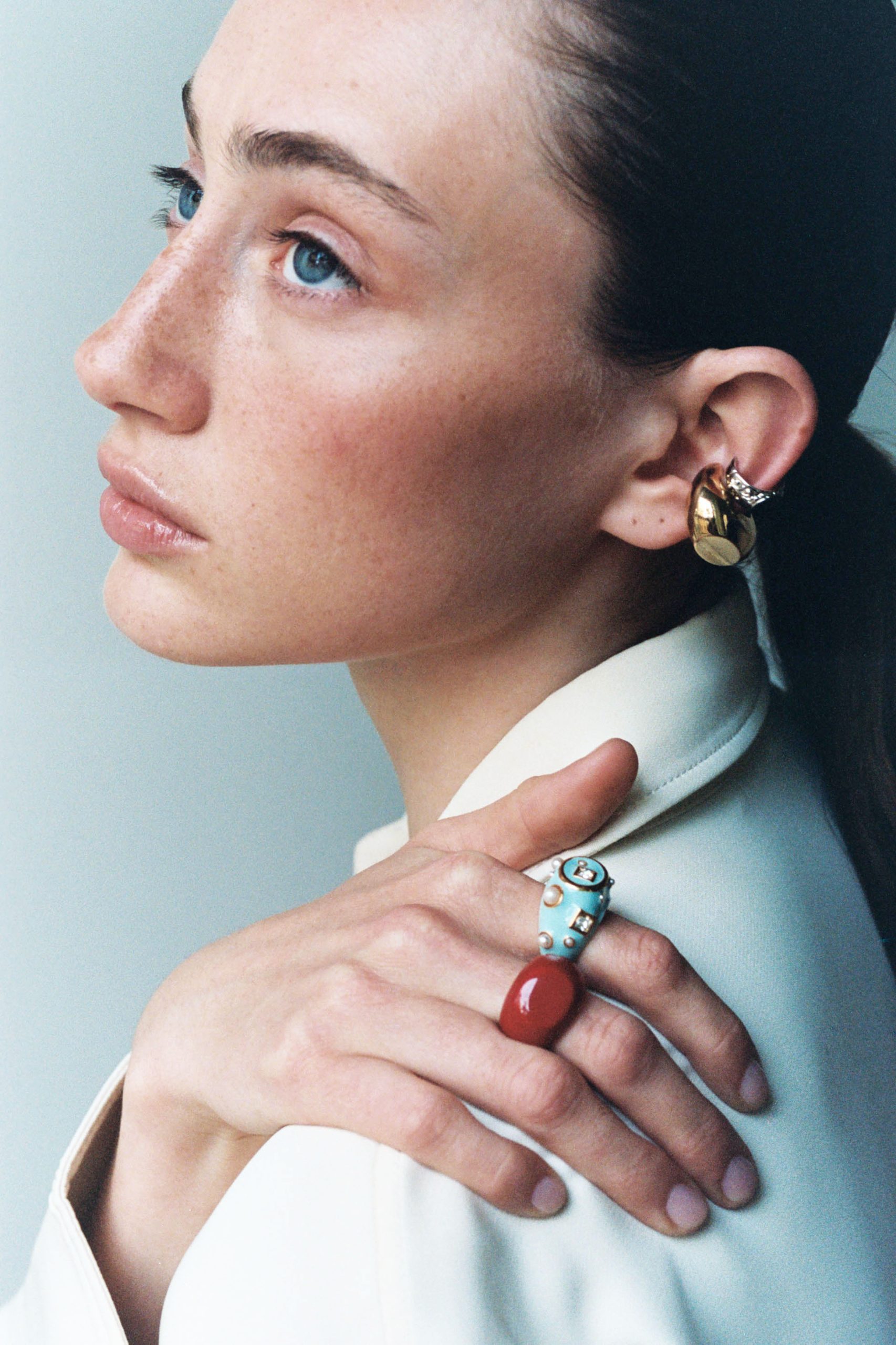 ANELLO SMALTATO LIGHT BLUE - immagine 4