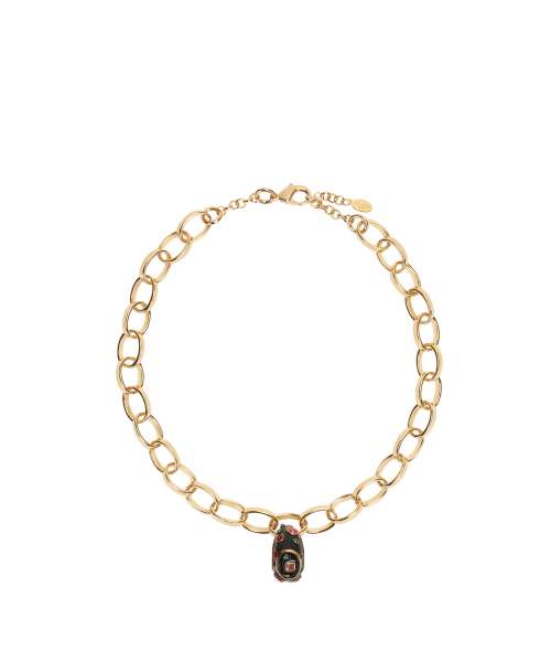 COLLANA A CATENA CON ANELLO SMALTATO