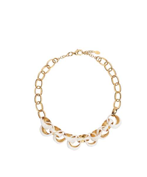 ENAMELLED CHEVALIER CHAIN NECKLACE WHITE