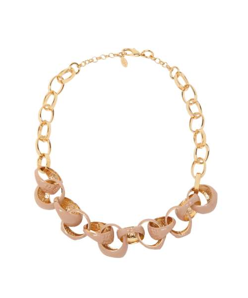 ENAMELLED CHEVALIER CHAIN NECKLACE NUDE