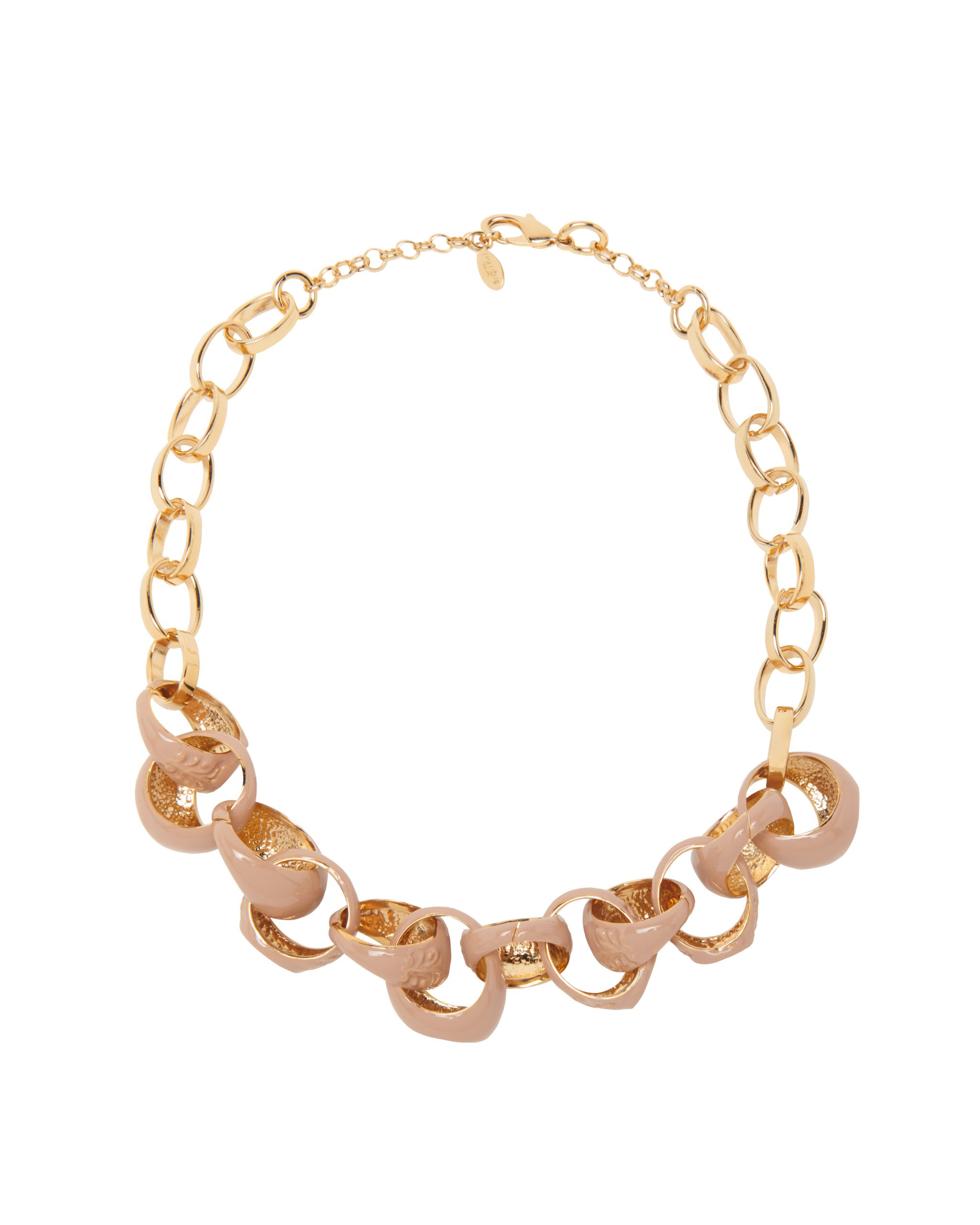 ENAMELLED CHEVALIER CHAIN NECKLACE NUDE