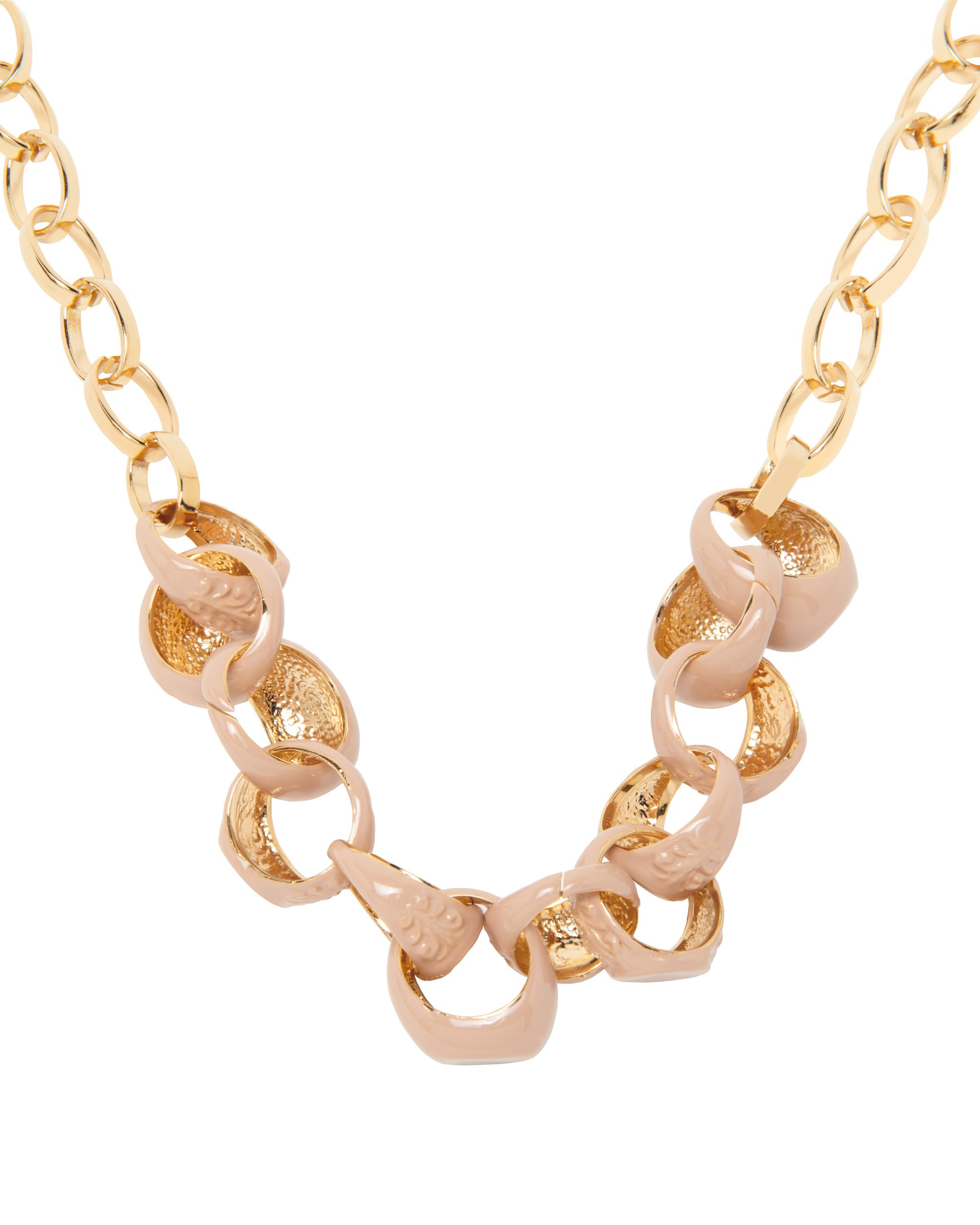 ENAMELLED CHEVALIER CHAIN NECKLACE NUDE