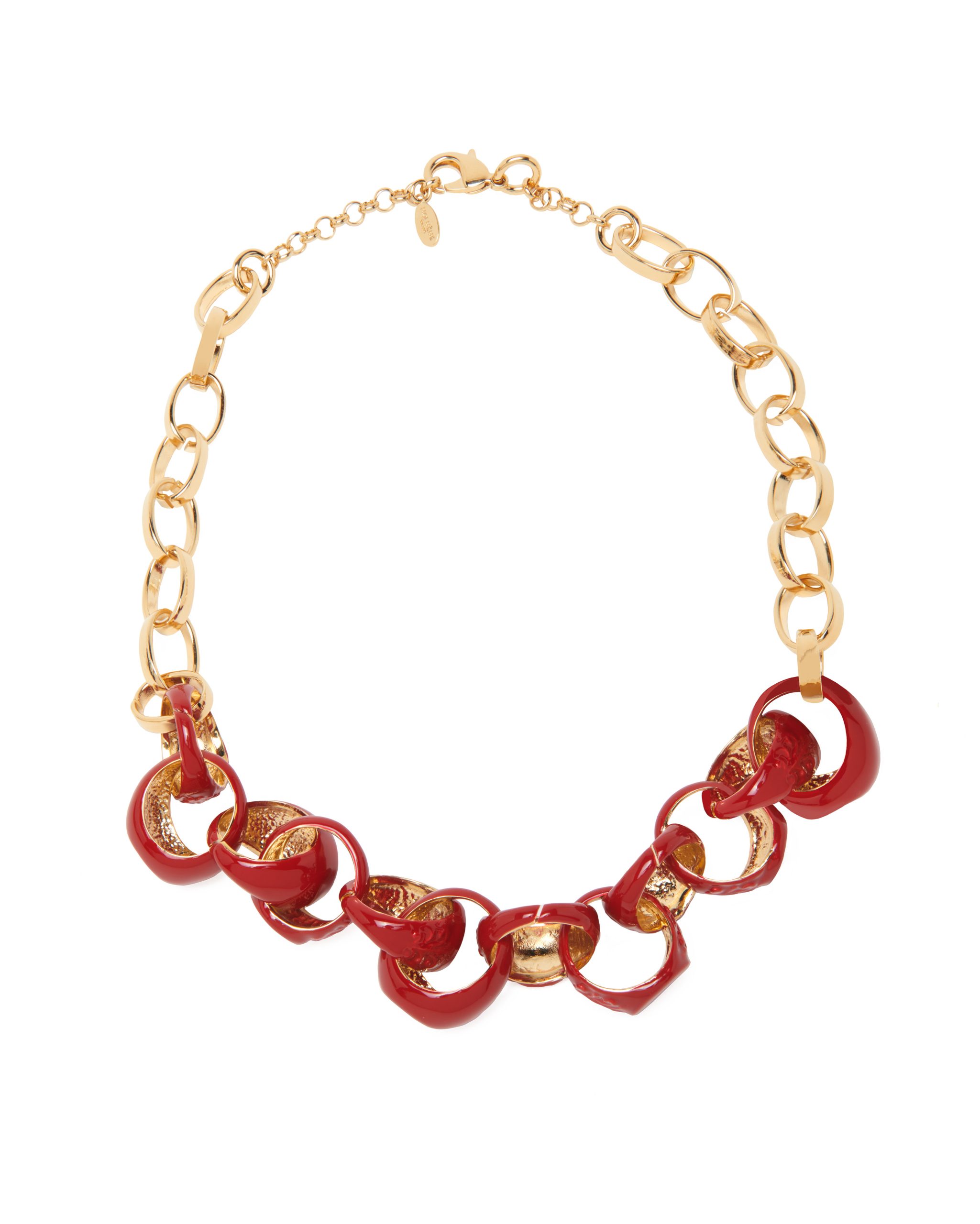 ENAMELLED CHEVALIER CHAIN NECKLACE RUBY RED