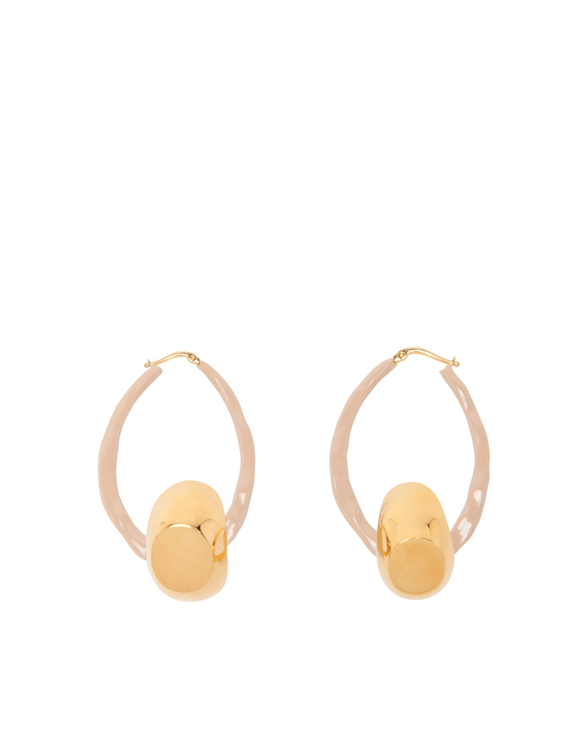 ENAMELLED OVAL EARRINGS NUDE