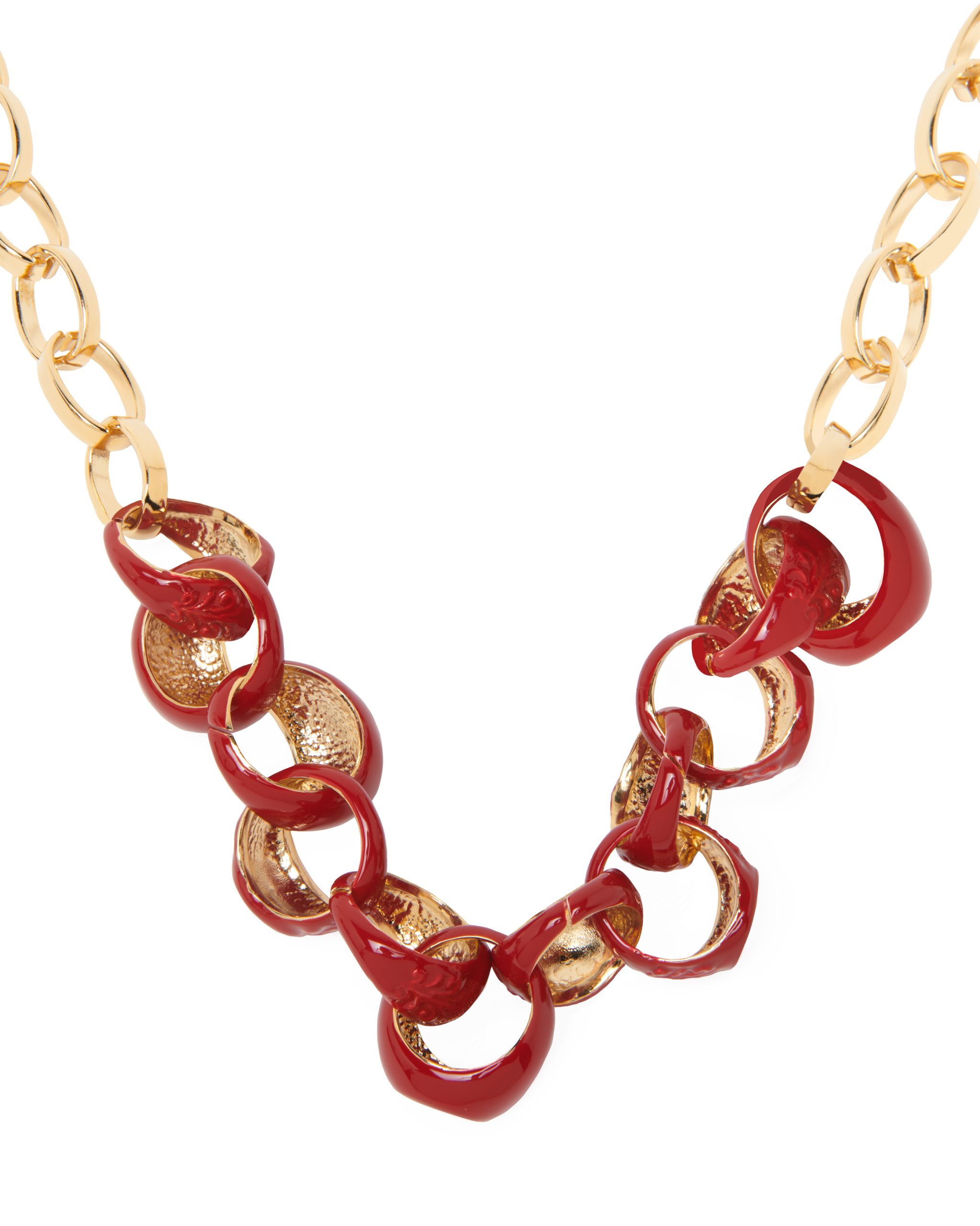 COLLANA A CATENA CHEVALIER SMALTATA RUBY RED
