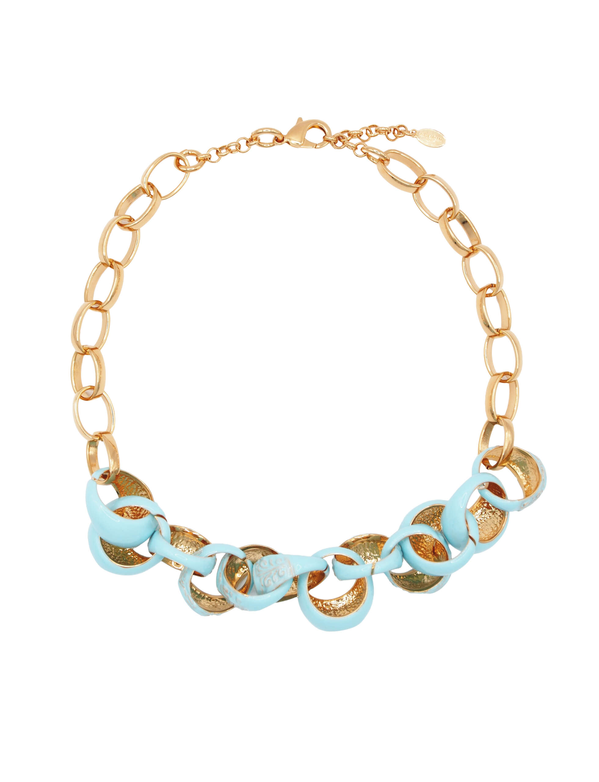 COLLANA A CATENA CHEVALIER SMALTATA LIGHT BLUE
