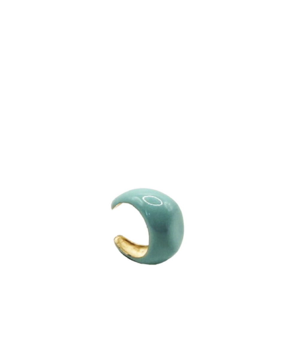 ENAMELLED CHEVALIER EAR CUFF SMALL LIGHT BLUE - Image 3