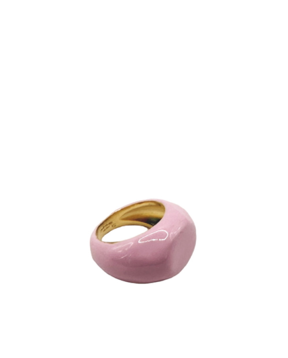 ENAMELLED CHEVALIER RING ICY PINK