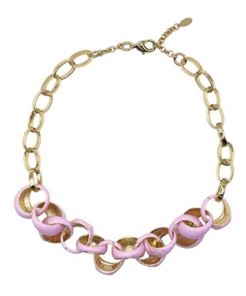 COLLANA A CATENA CHEVALIER SMALTATA ICY PINK