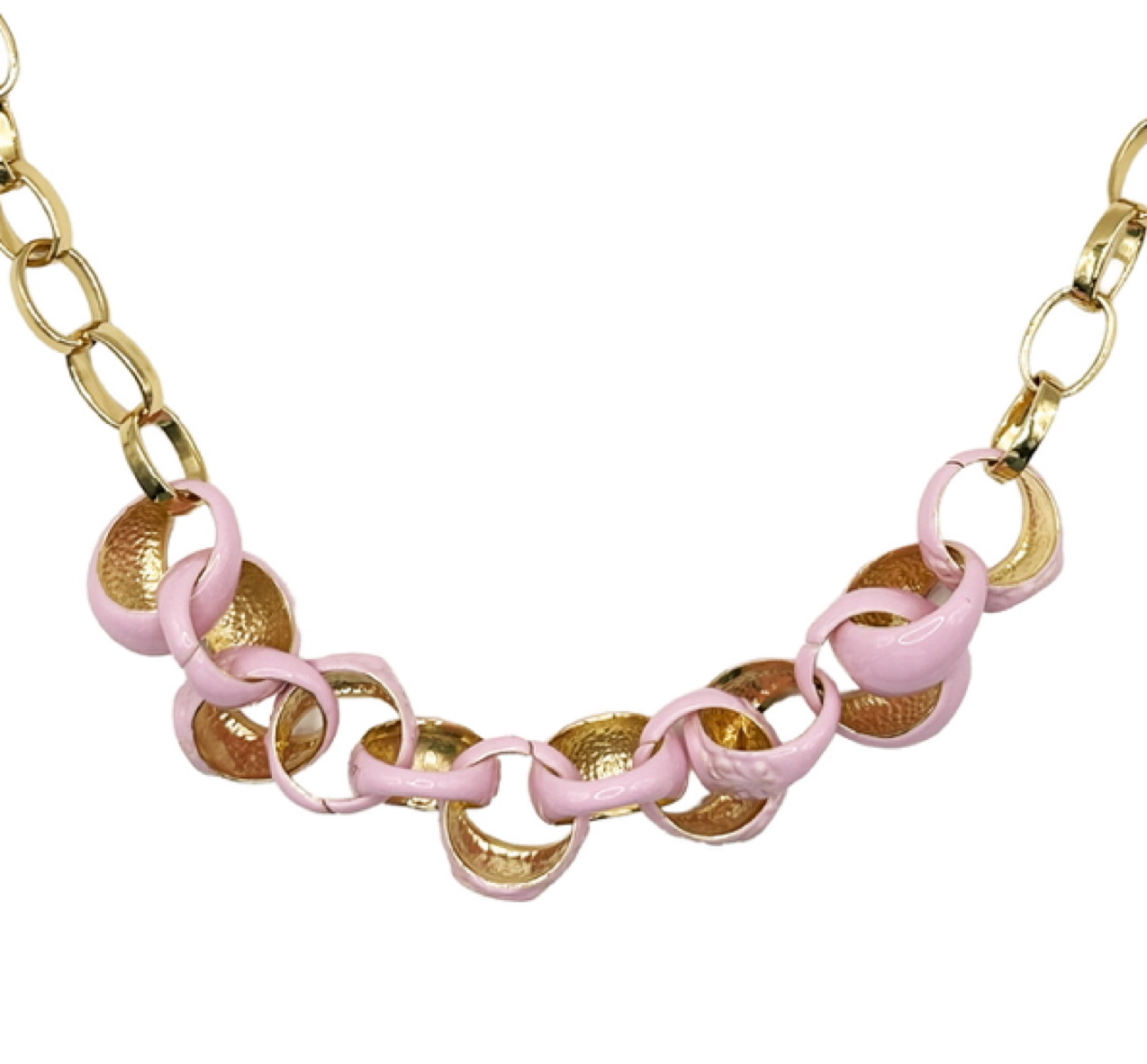 COLLANA A CATENA CHEVALIER SMALTATA ICY PINK - immagine 3