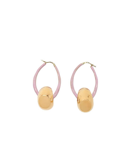 ORECCHINI OVALI SMALTATI ICY PINK