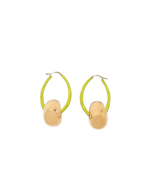 ENAMELLED OVAL EARRINGS LIME
